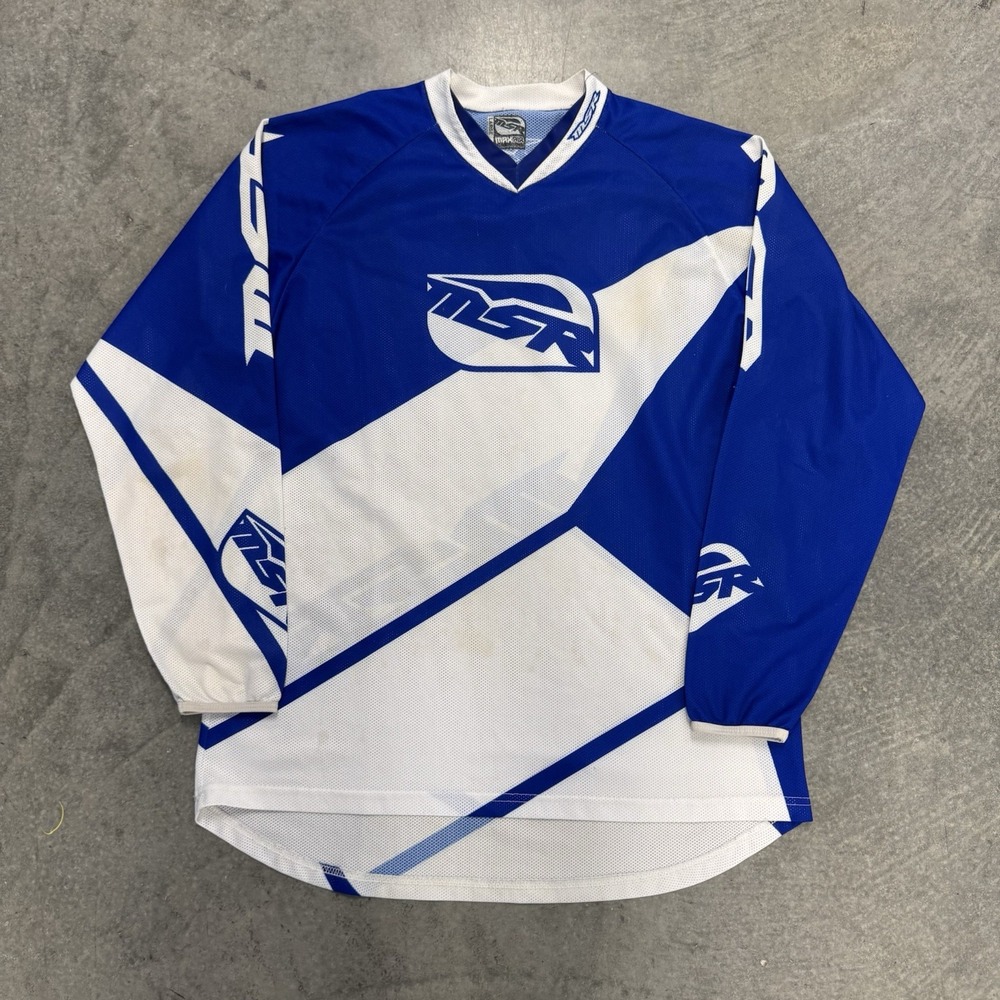 MSR Max Air Motocross Jersey Shirt Mens Blue White Dirt Bike MX Gear Large